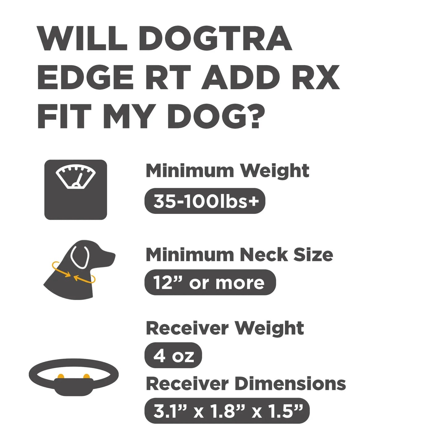Dogtra Edge RT Additional Receiver Collar - Orange