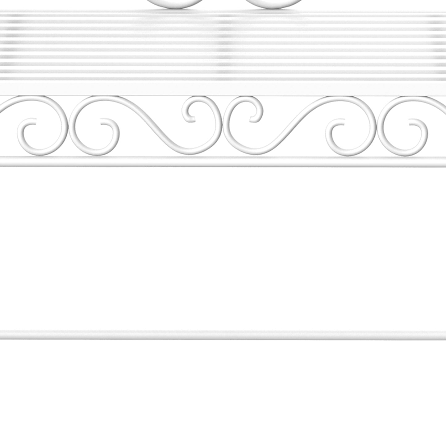 43" Metal Garden Bench with Armrests – 440 lb Capacity, Powder-Coated Steel, Cream White