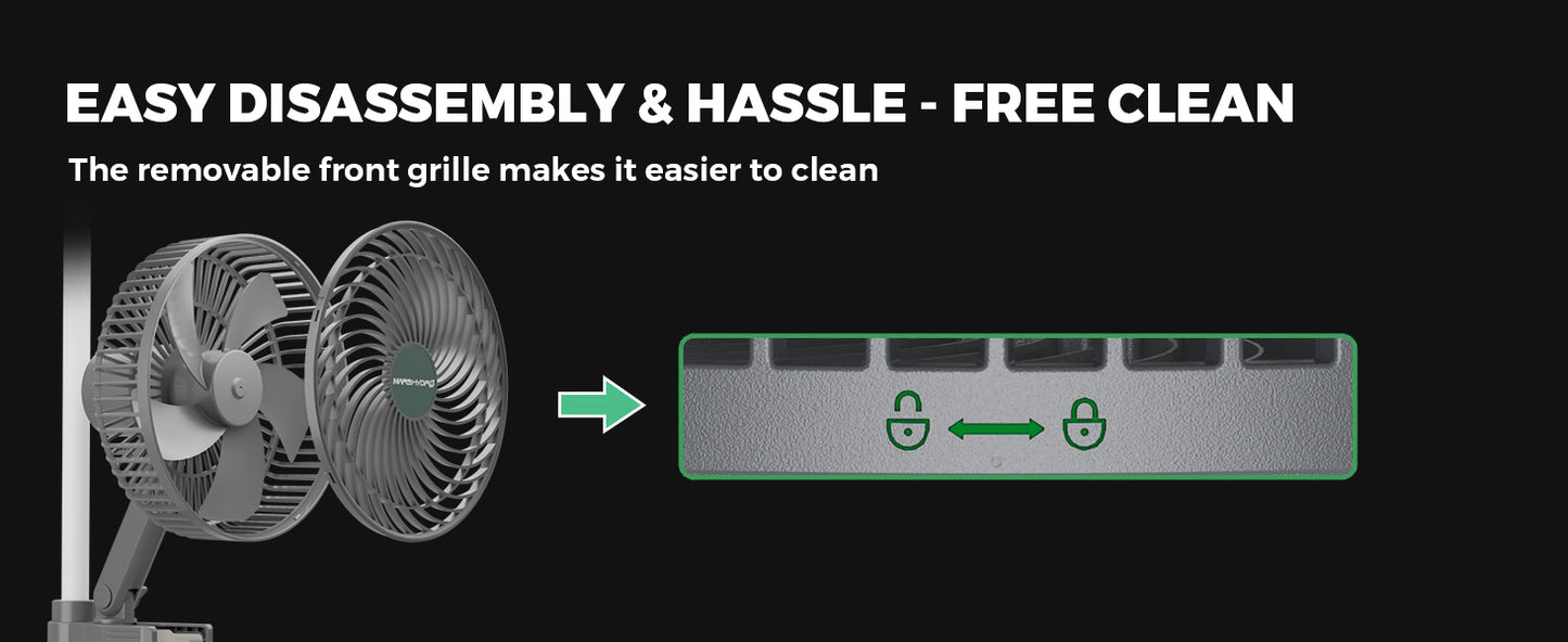Mars Hydro Grow Tent Clip-on Auto-Oscillating Fan