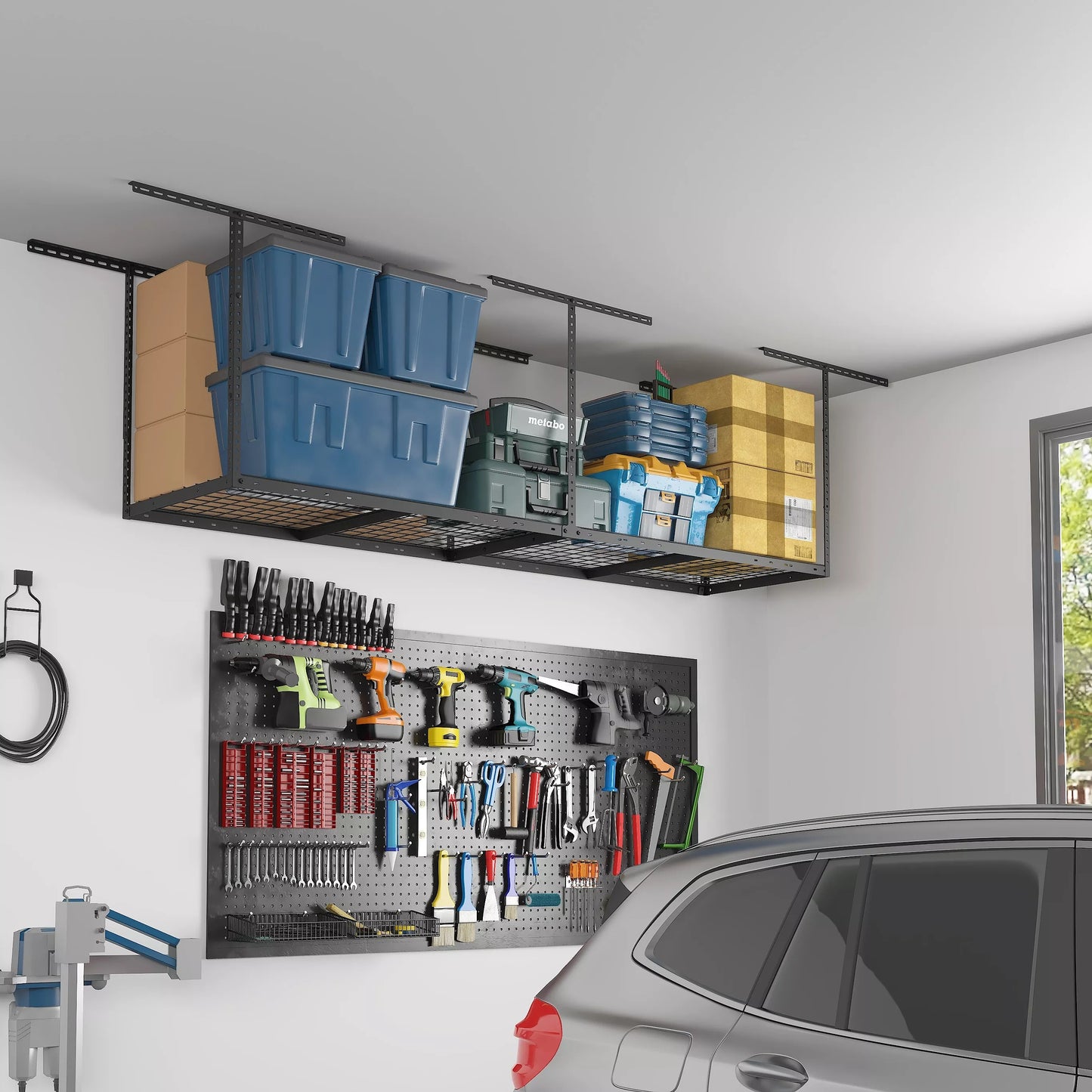 FLEXIMOUNTS Max Series 3x6 Overhead Garage Storage Rack – 500 lb Heavy Duty Ceiling Storage