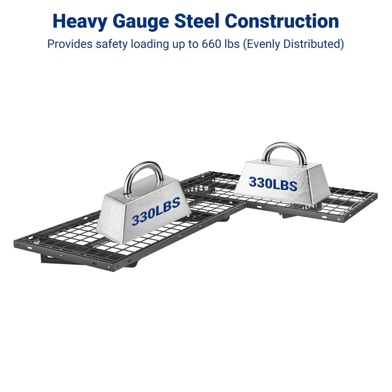 FLEXIMOUNTS WRC24B Corner Wall Shelving 2-Pack – 660 lb Heavy Duty Garage Corner Storage