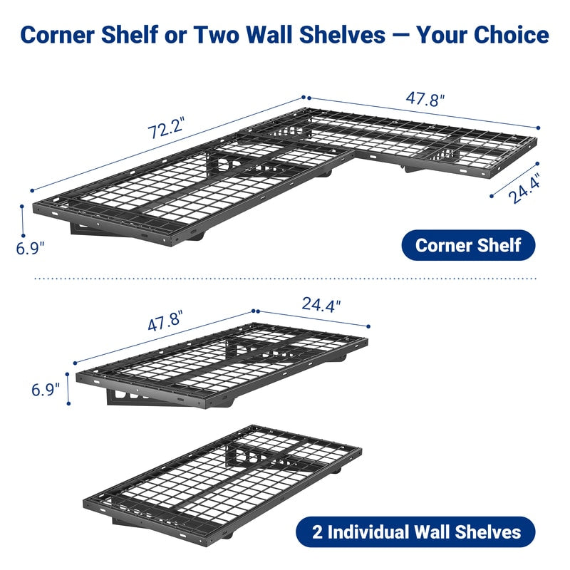 FLEXIMOUNTS WRC24B Corner Wall Shelving 2-Pack – 660 lb Heavy Duty Garage Corner Storage