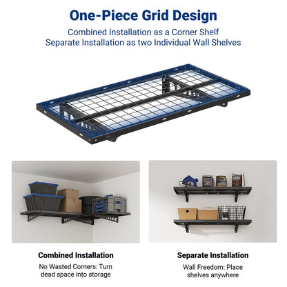 FLEXIMOUNTS WRC24B Corner Wall Shelving 2-Pack – 660 lb Heavy Duty Garage Corner Storage