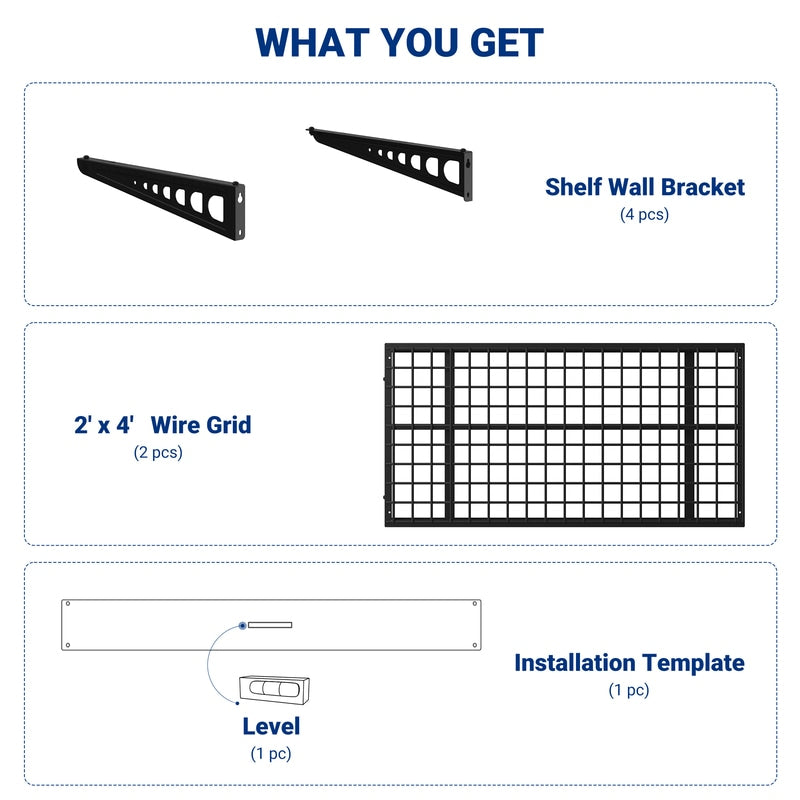 FLEXIMOUNTS WRC24B Corner Wall Shelving 2-Pack – 660 lb Heavy Duty Garage Corner Storage
