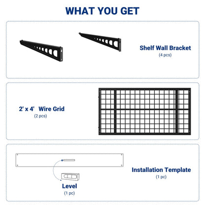 FLEXIMOUNTS WRC24B Corner Wall Shelving 2-Pack – 660 lb Heavy Duty Garage Corner Storage