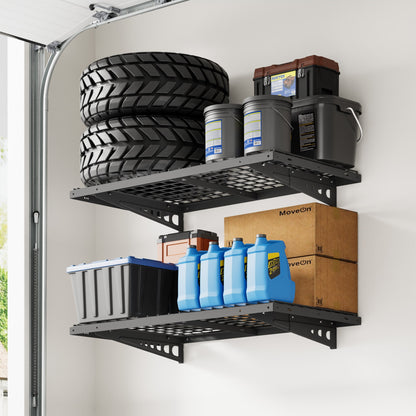 FLEXIMOUNTS 2x6 ft Heavy Duty Garage Wall Shelf – 440 lb Capacity