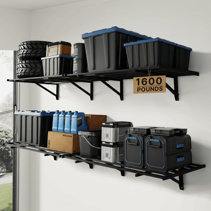 FLEXIMOUNTS Pro 2x6 ft Garage Wall Shelf – 1,600 lb Capacity Heavy Duty Storage