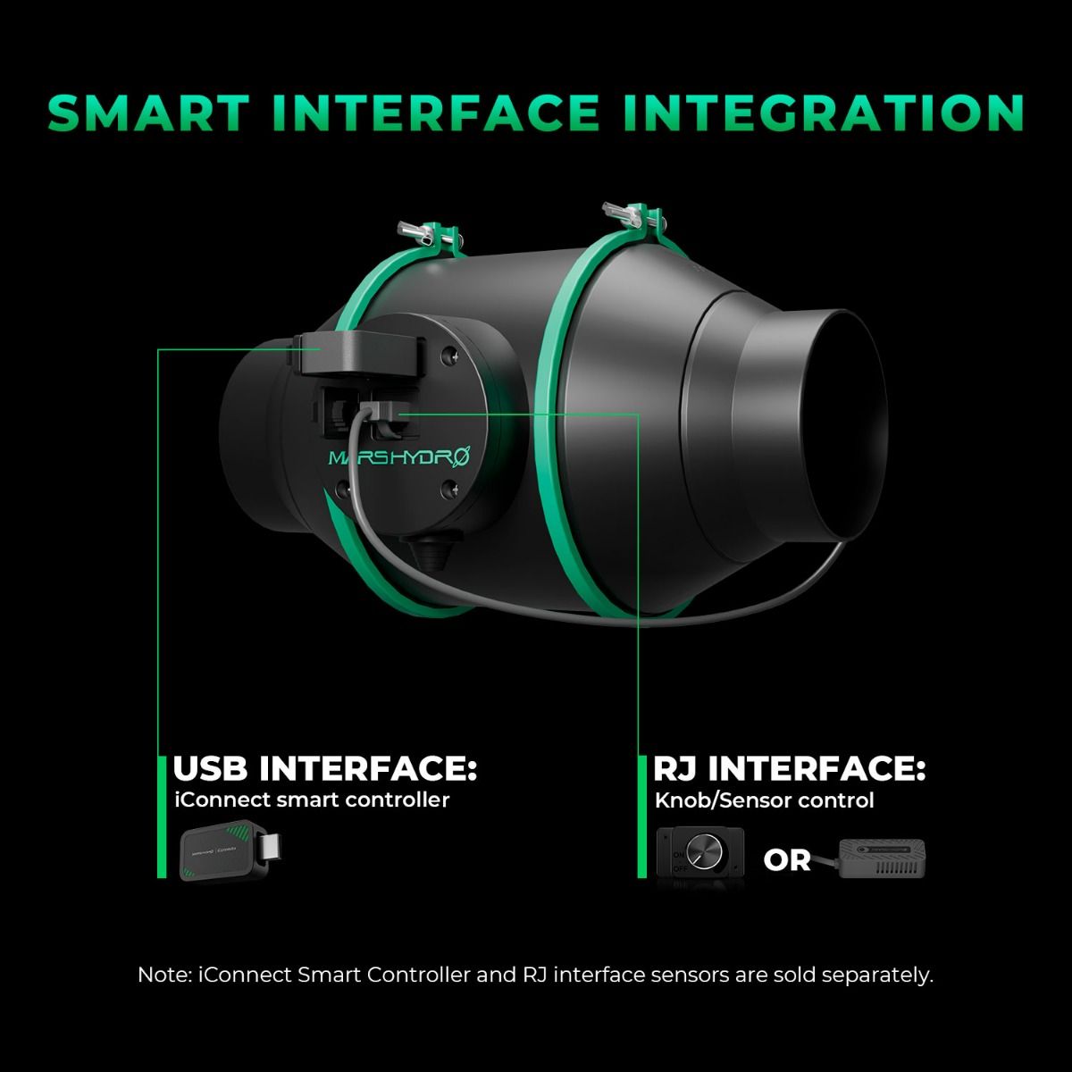 Mars Hydro iFresh 4-Inch Inline Fan & Carbon Filter Combo – Smart Duct Ventilation Kit with Speed Controller