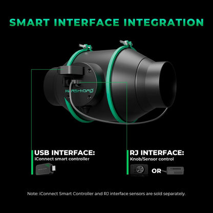 Mars Hydro iFresh 4-Inch Inline Fan & Carbon Filter Combo – Smart Duct Ventilation Kit with Speed Controller