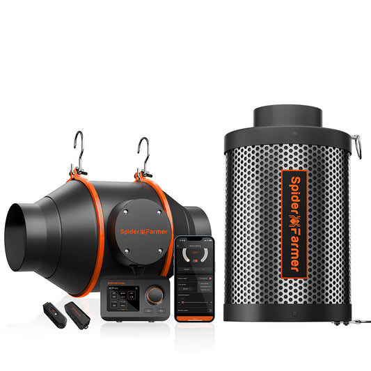 Spider Farmer 4 Inch Inline Fan & Carbon Filter Kit (205 CFM Ventilation System)