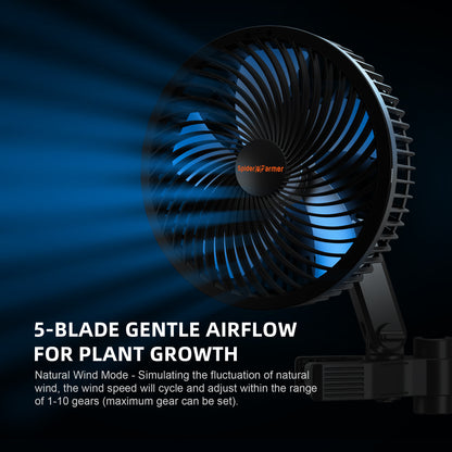 Spider Farmer 6-Inch Clip Fan – 10-Speed Oscillating Grow Tent Fan (IP54 Waterproof)