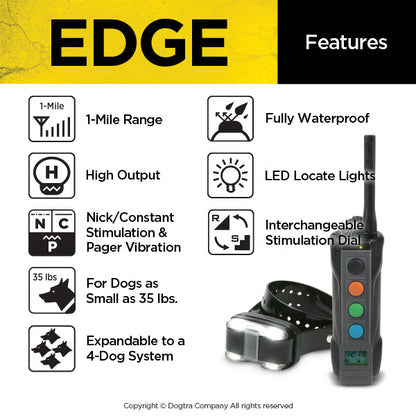 Dogtra EDGE Dog Training E-Collar - 1-Mile Range