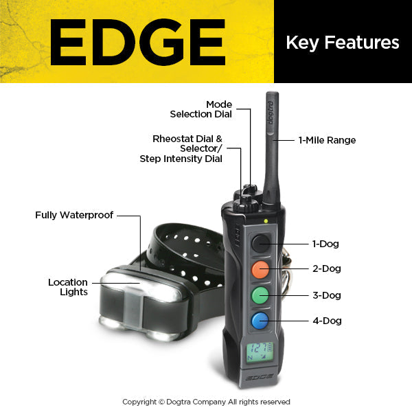 Dogtra EDGE Dog Training E-Collar - 1-Mile Range