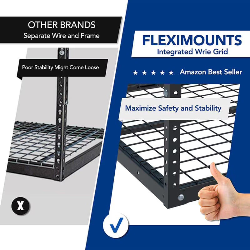 FLEXIMOUNTS Classic 3x8 Overhead Garage Storage Rack – 750 lb Ceiling Storage