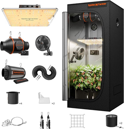 Spider Farmer 2x2 Complete Grow Tent Kit (SF1000 EVO LED + Ventilation System)