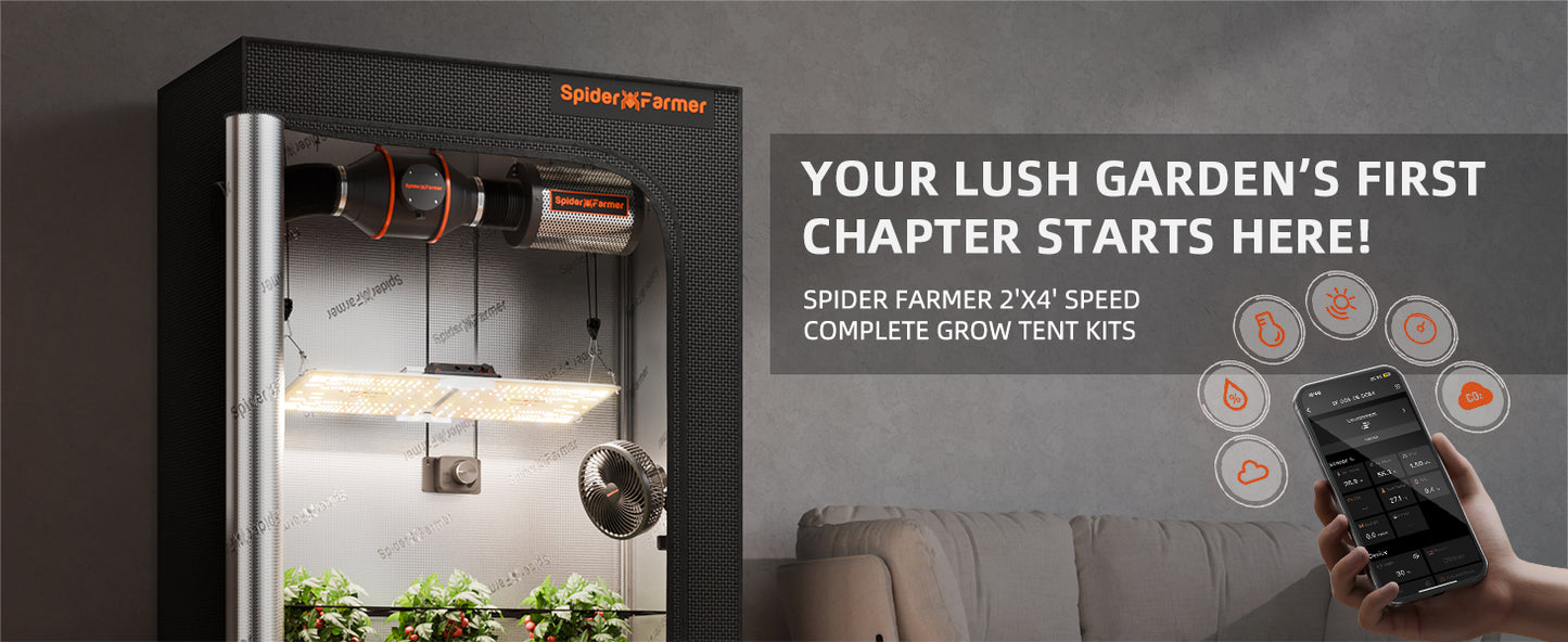 Spider Farmer 2x4 Complete Grow Tent Kit (SF2000 EVO LED + Ventilation System)