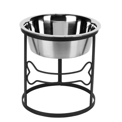 PetsStop Bone Single Elevated Dog Bowl