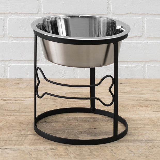PetsStop Bone Single Elevated Dog Bowl