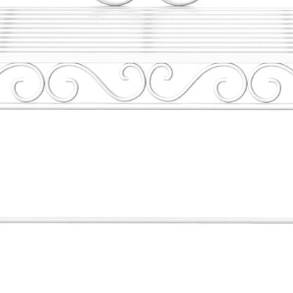 43" Metal Garden Bench with Armrests – 440 lb Capacity, Powder-Coated Steel, Cream White