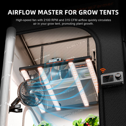 Spider Farmer 6-Inch Clip Fan – 10-Speed Oscillating Grow Tent Fan (IP54 Waterproof)