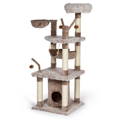 Prevue Pet Products Kitty Power Paws Shag Chalet Cat Tree