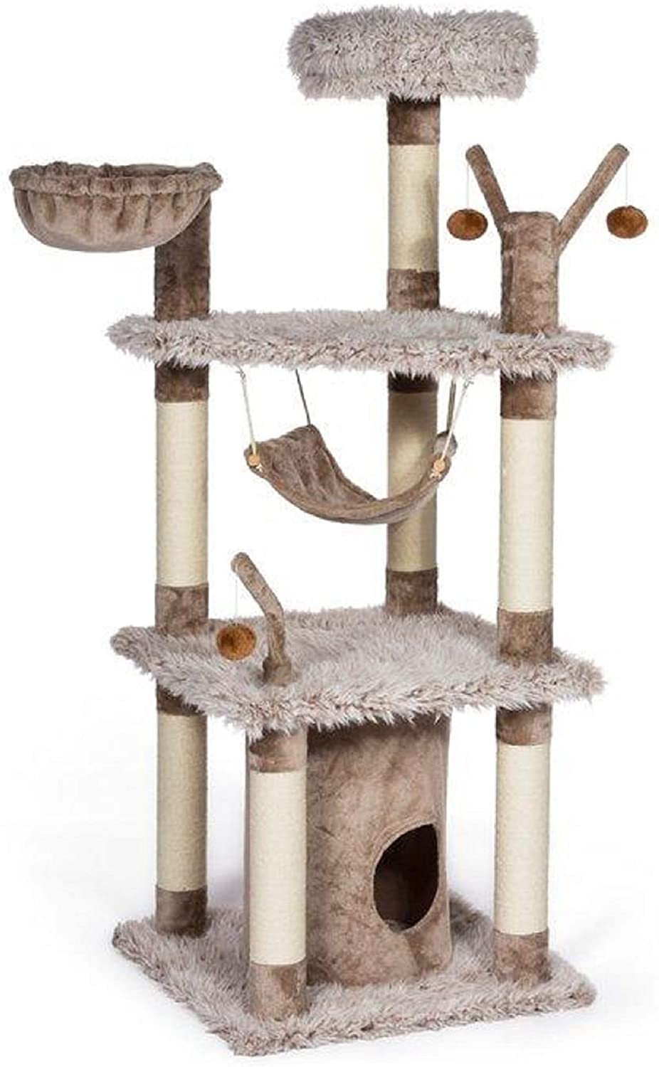 Prevue Pet Products Kitty Power Paws Shag Chalet Cat Tree