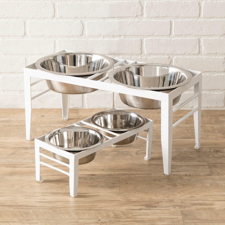 PetsStop Chariot Double Elevated Dog Bowl