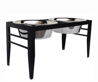 PetsStop Chariot Double Elevated Dog Bowl