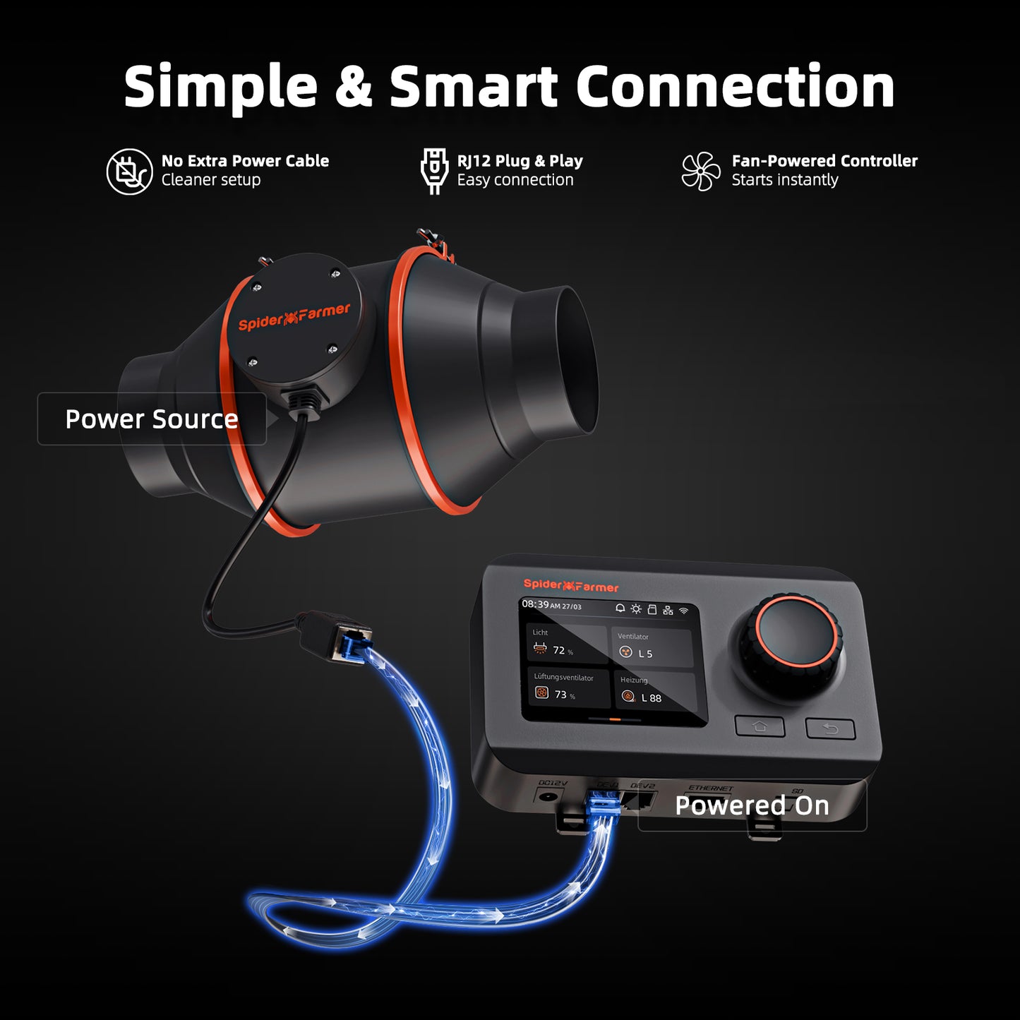 Spider Farmer 4 Inch Inline Fan & Carbon Filter Kit (205 CFM Ventilation System)