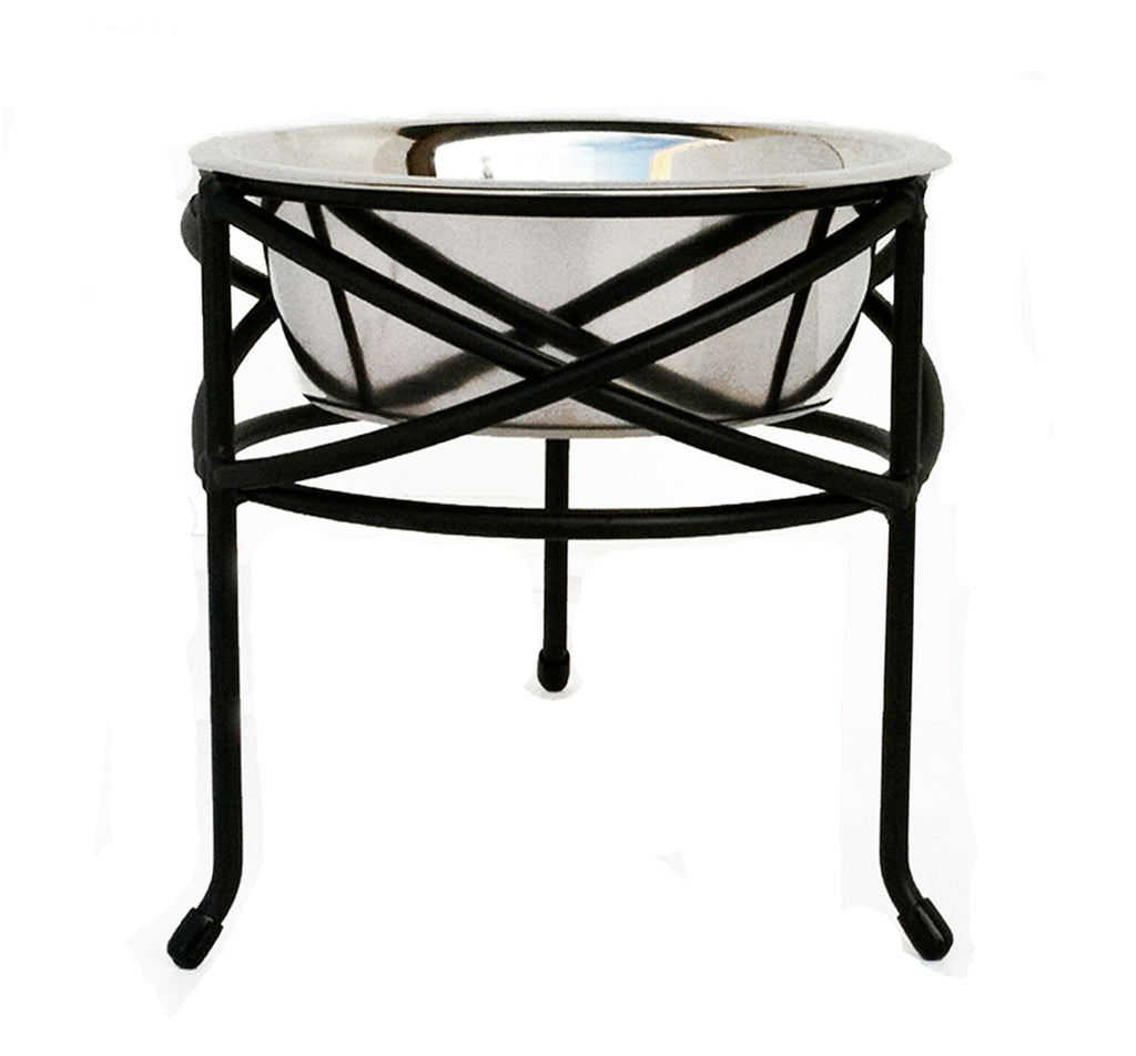 PetsStop Mesh Single Elevated Dog Bowl