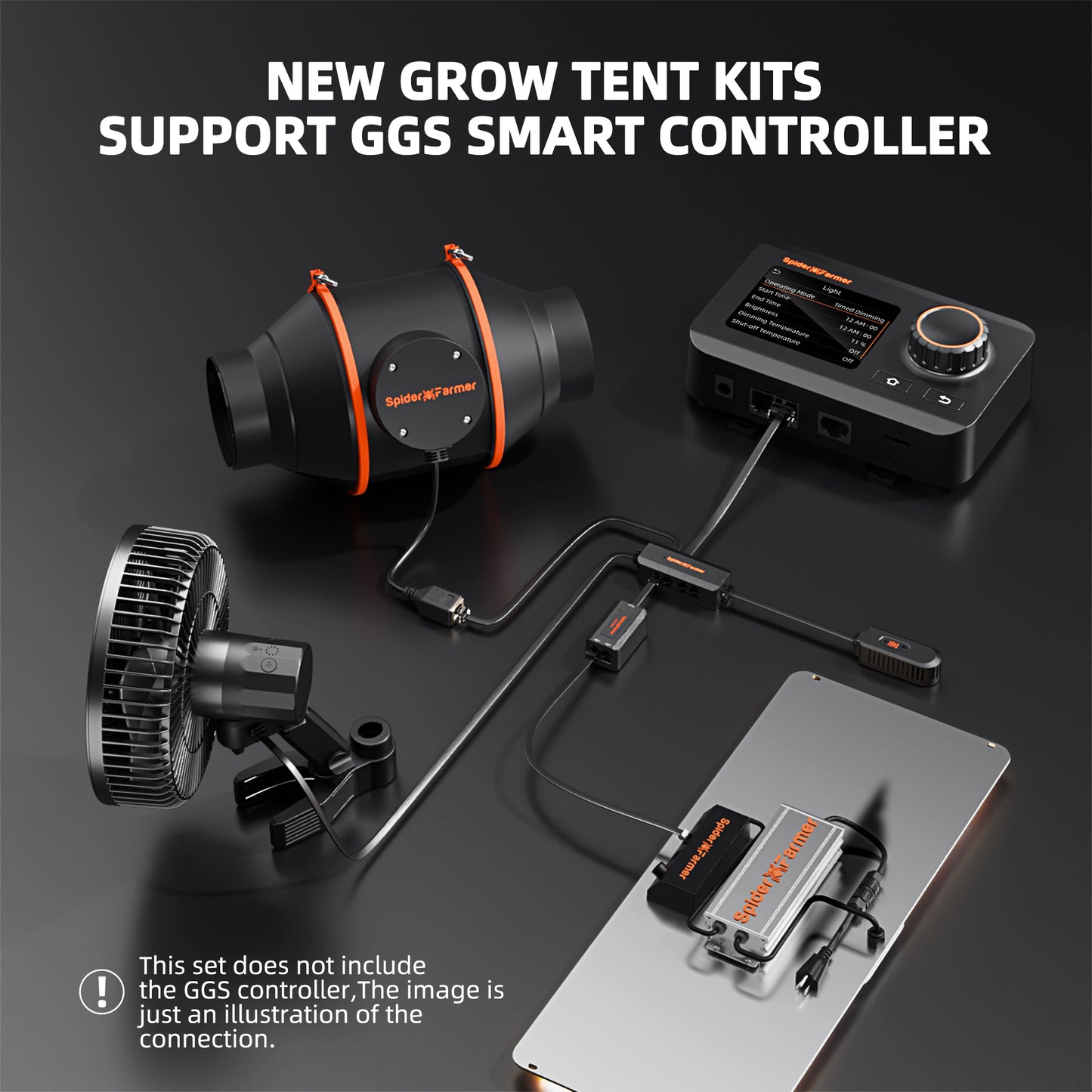 Spider Farmer 2x4 Complete Grow Tent Kit (SF2000 EVO LED + Ventilation System)