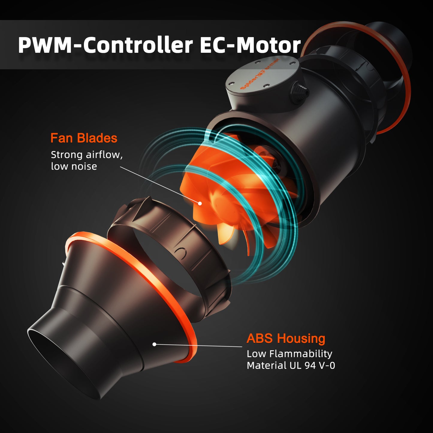 Spider Farmer 4 Inch Inline Fan & Carbon Filter Kit (205 CFM Ventilation System)