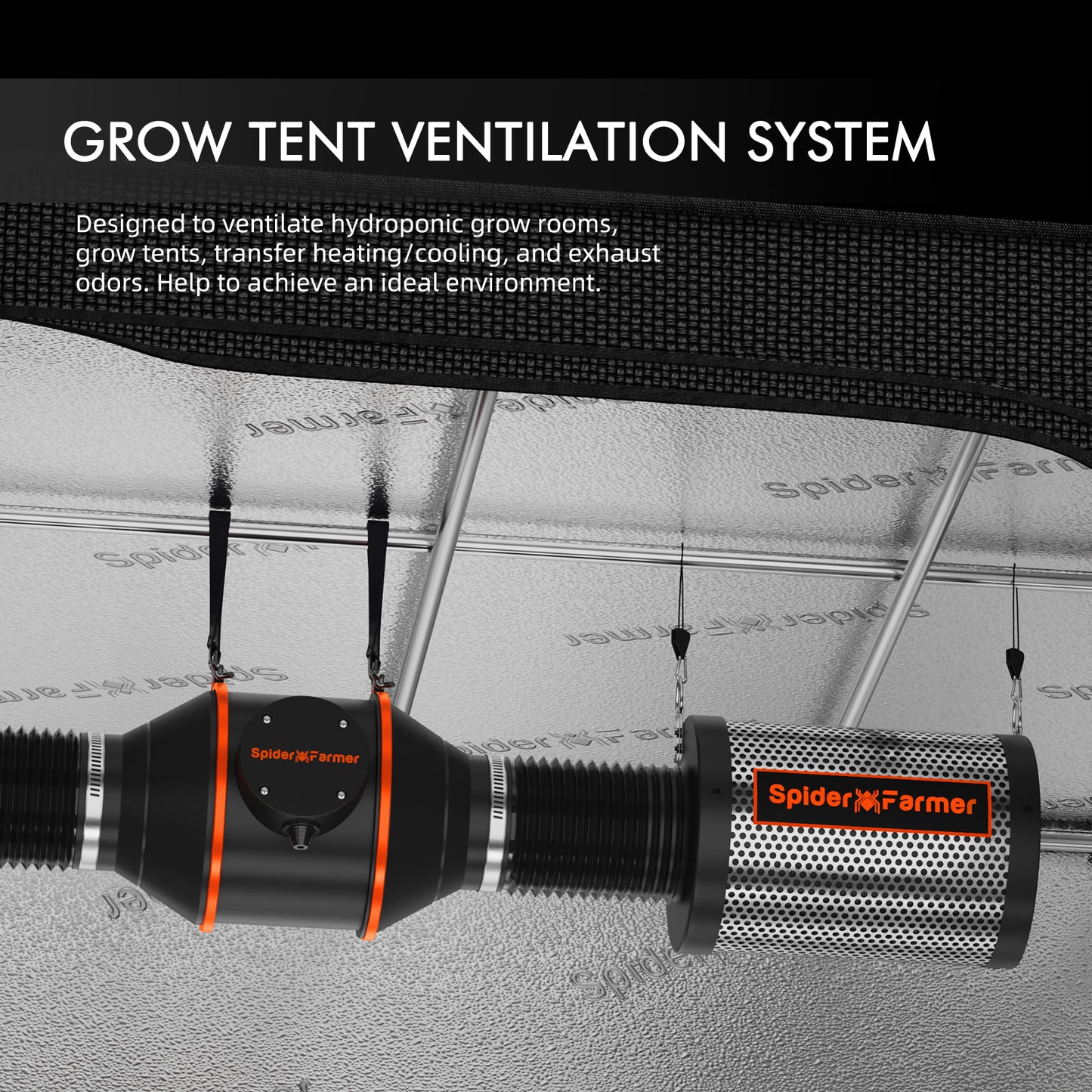 Spider Farmer 2x4 Complete Grow Tent Kit (SF2000 EVO LED + Ventilation System)