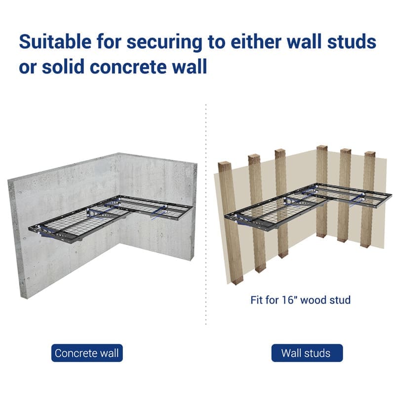 FLEXIMOUNTS WRC24B Corner Wall Shelving 2-Pack – 660 lb Heavy Duty Garage Corner Storage