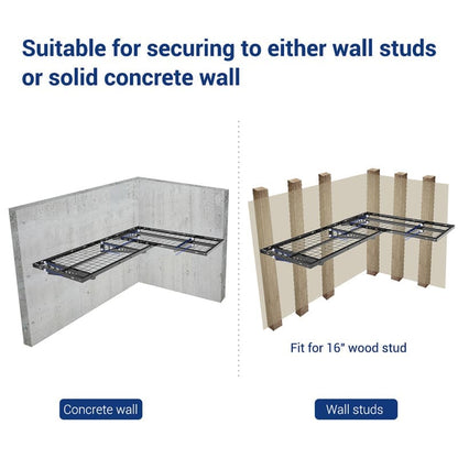 FLEXIMOUNTS WRC24B Corner Wall Shelving 2-Pack – 660 lb Heavy Duty Garage Corner Storage