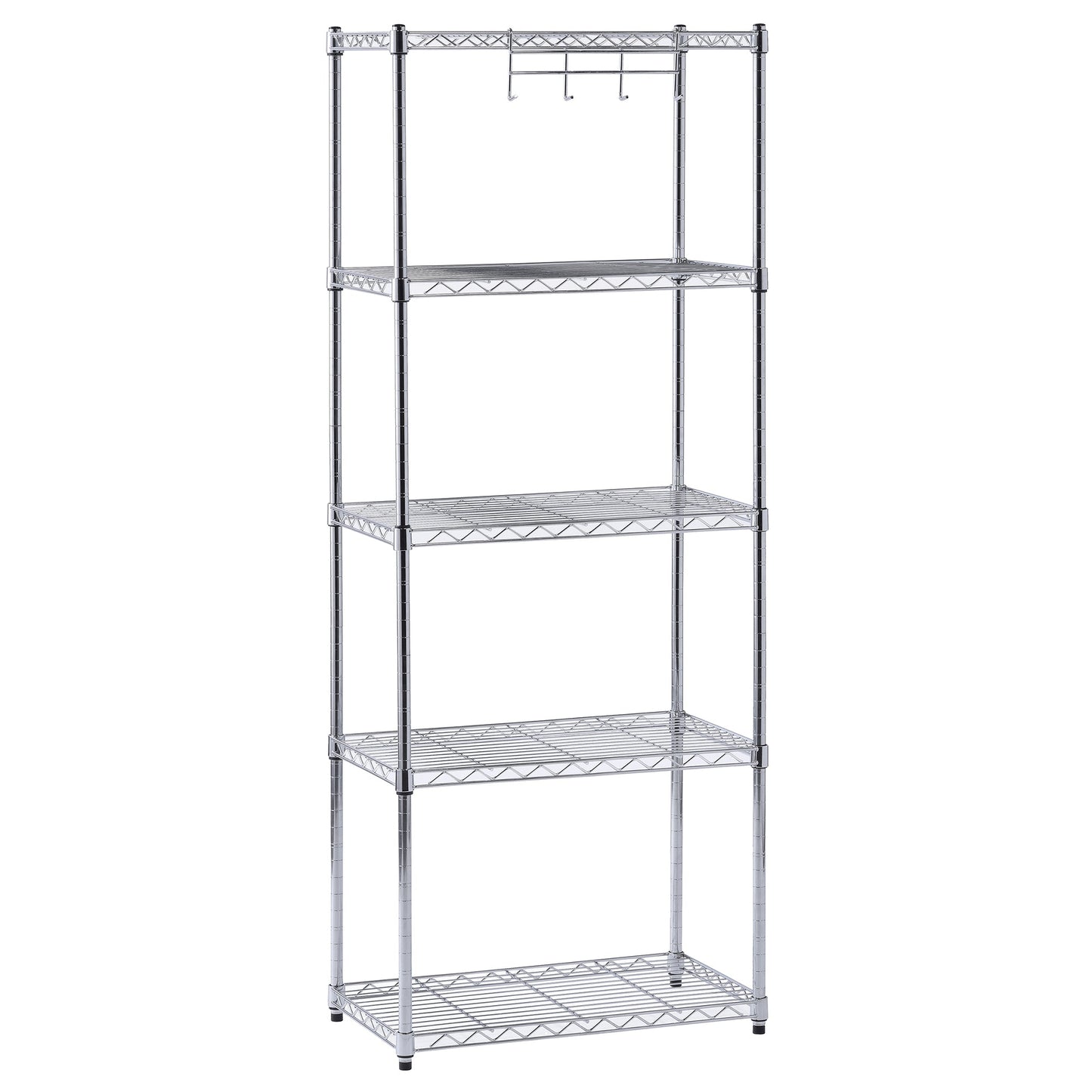 Muscle Rack 5-Tier Chrome Wire Shelving Unit | 24"W x 14"D x 59"H