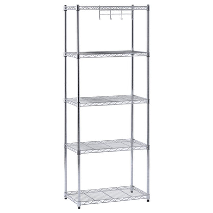 Muscle Rack 5-Tier Chrome Wire Shelving Unit | 24"W x 14"D x 59"H