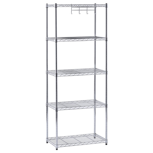 Muscle Rack 5-Tier Chrome Wire Shelving Unit | 24"W x 14"D x 59"H
