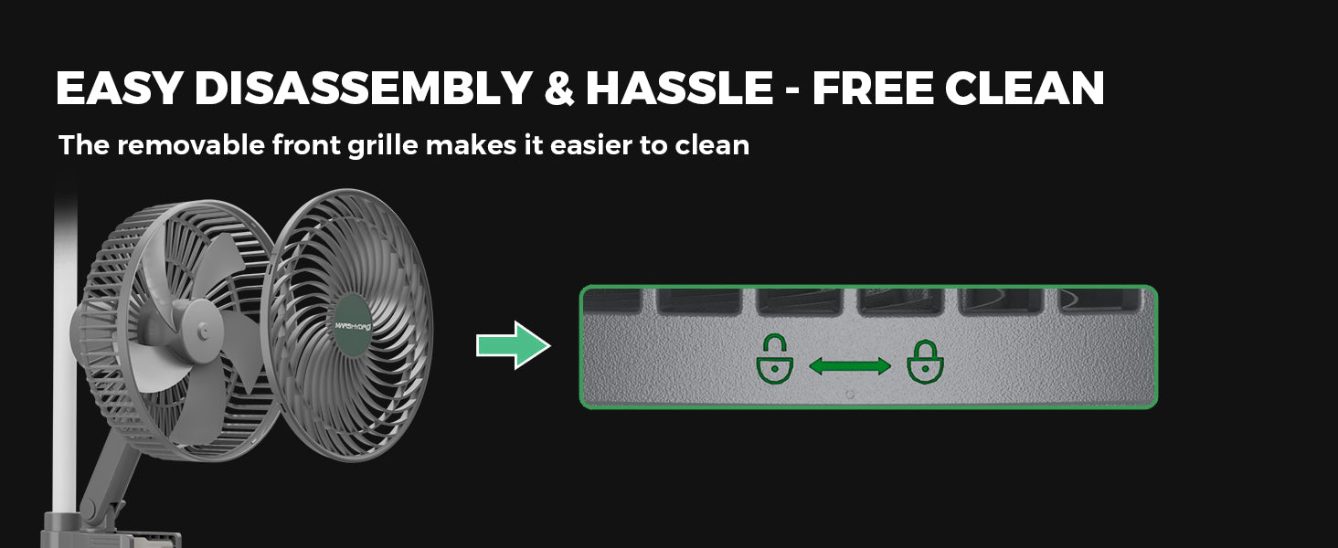 Mars Hydro Grow Tent Clip-on Auto-Oscillating Fan