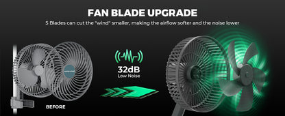 Mars Hydro Clip-on Auto-Oscillating Fan powerful airflow