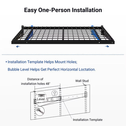 FLEXIMOUNTS 2x6 ft Heavy Duty Garage Wall Shelf – 440 lb Capacity