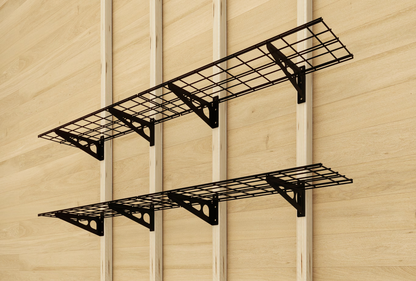 FLEXIMOUNTS Pro 4-Shelf Garage Wall Shelving System – 1,400 lb Capacity Heavy Duty Storage