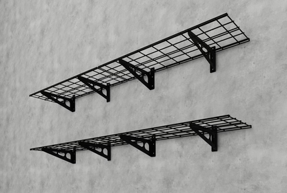 FLEXIMOUNTS Pro 4-Shelf Garage Wall Shelving System – 1,400 lb Capacity Heavy Duty Storage