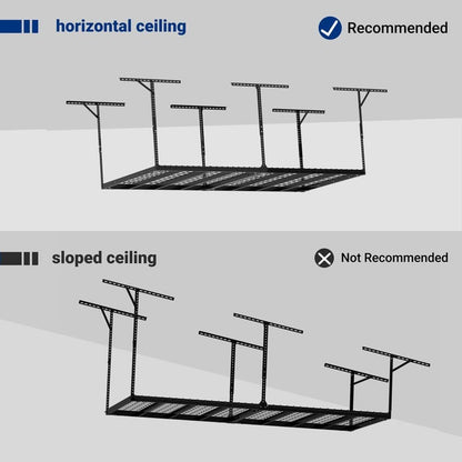 FLEXIMOUNTS Classic 4x8 Overhead Garage Storage Rack – 800 lb Ceiling Storage